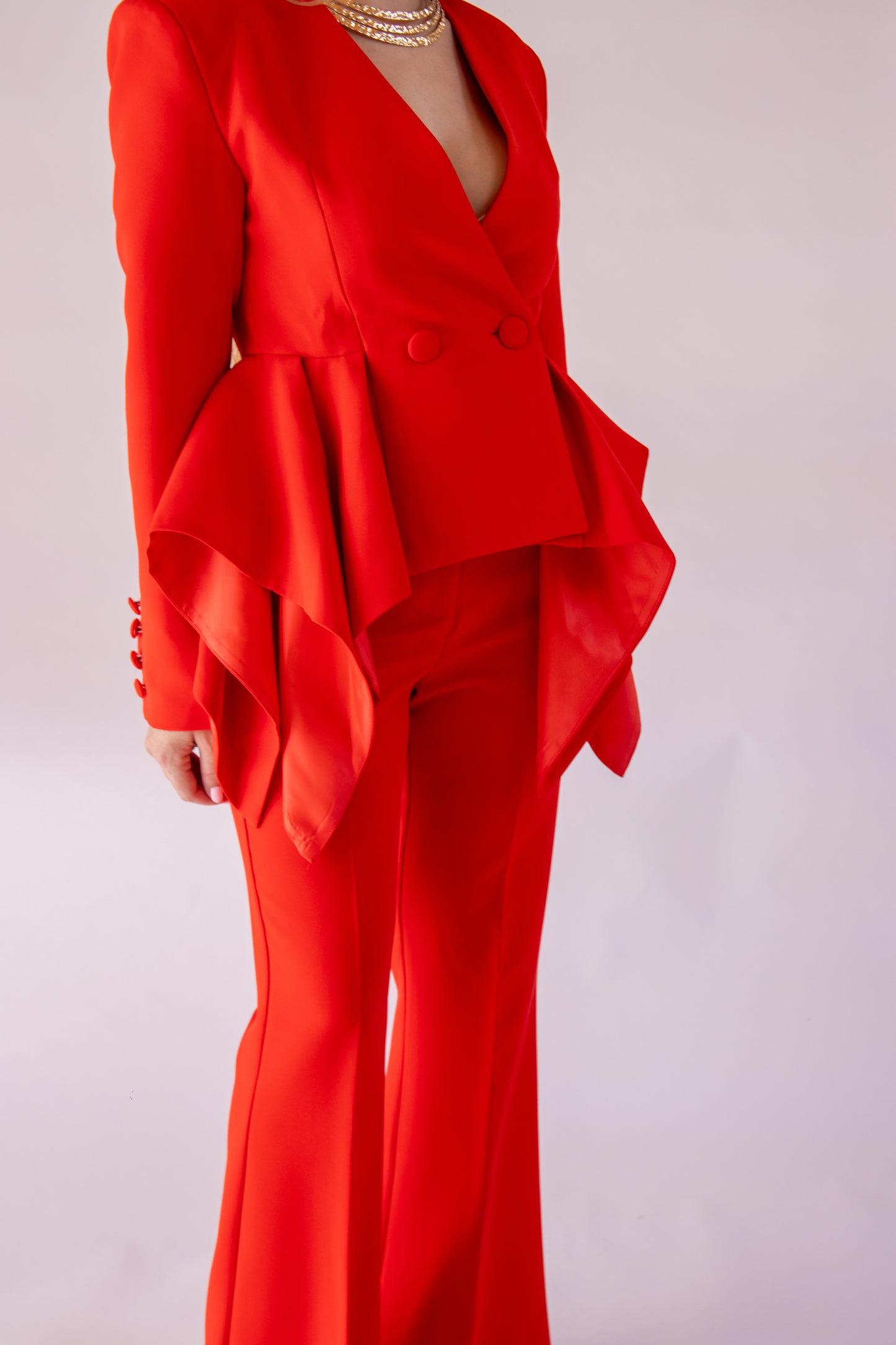 Red Power Suit for Women – Elegant Tailored Set | Maelia