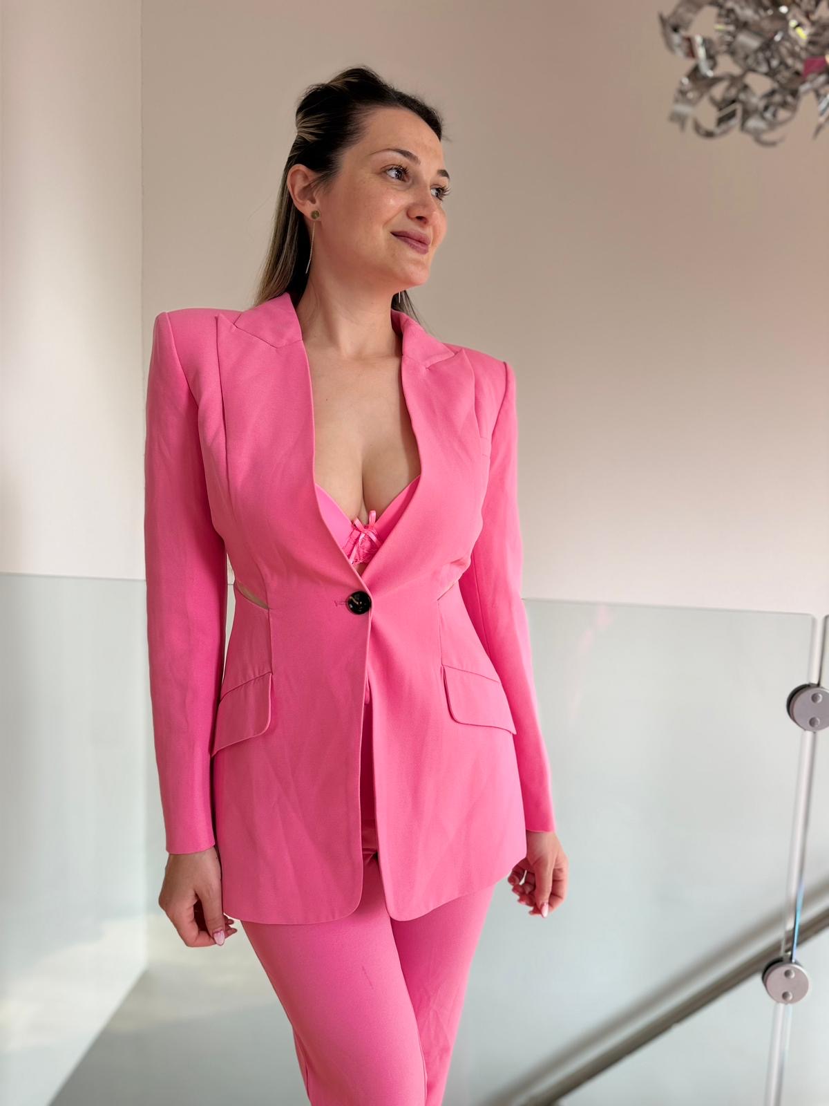 Elegant Pink Suit Set – Blazer & Trousers