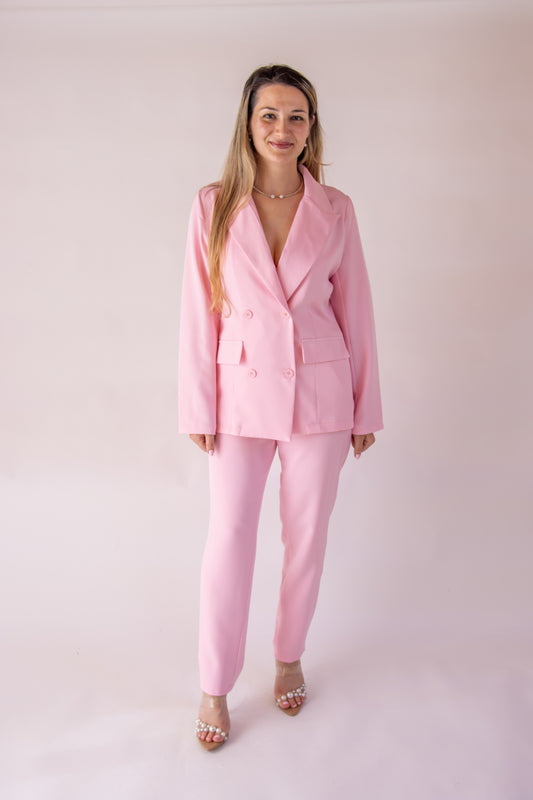Pink Summer Set – Lightweight Blazer & Trousers