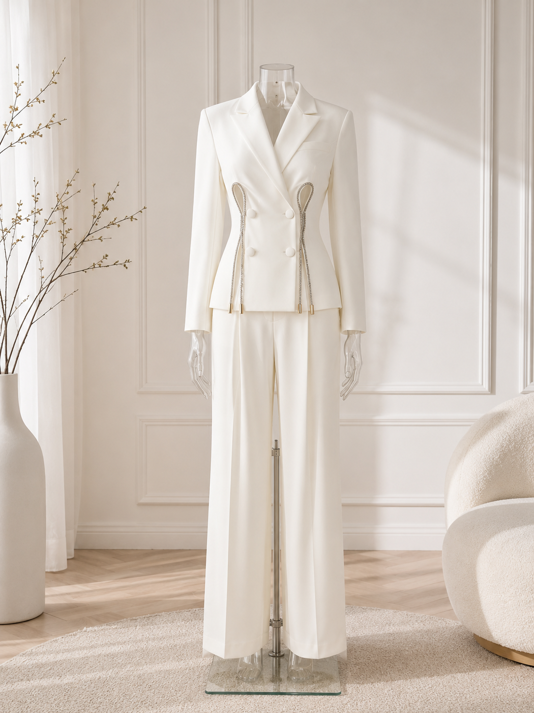 White Elegant Women Suit | Maelia